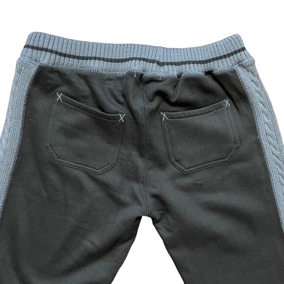 NEW LIKE AN ANGEL Fleece Lined Cable Knit Trim Heavy Sweatpants Black Gray SZ 6 - Picture 5 of 9